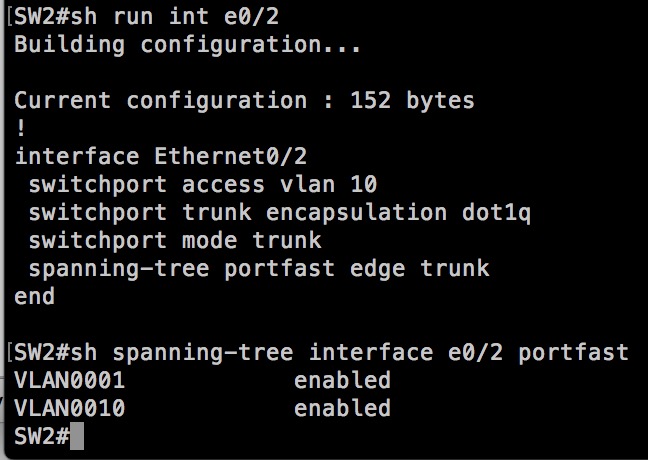 Turn off spanning tree portfast