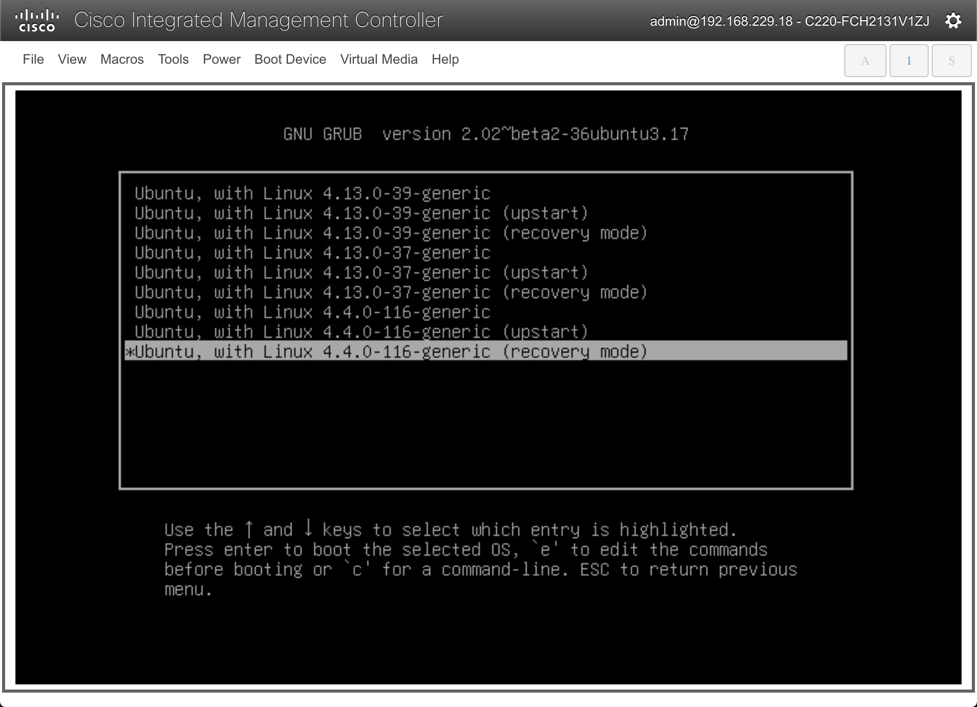 cimc-kvm-ubuntu-grub-recovery-mode