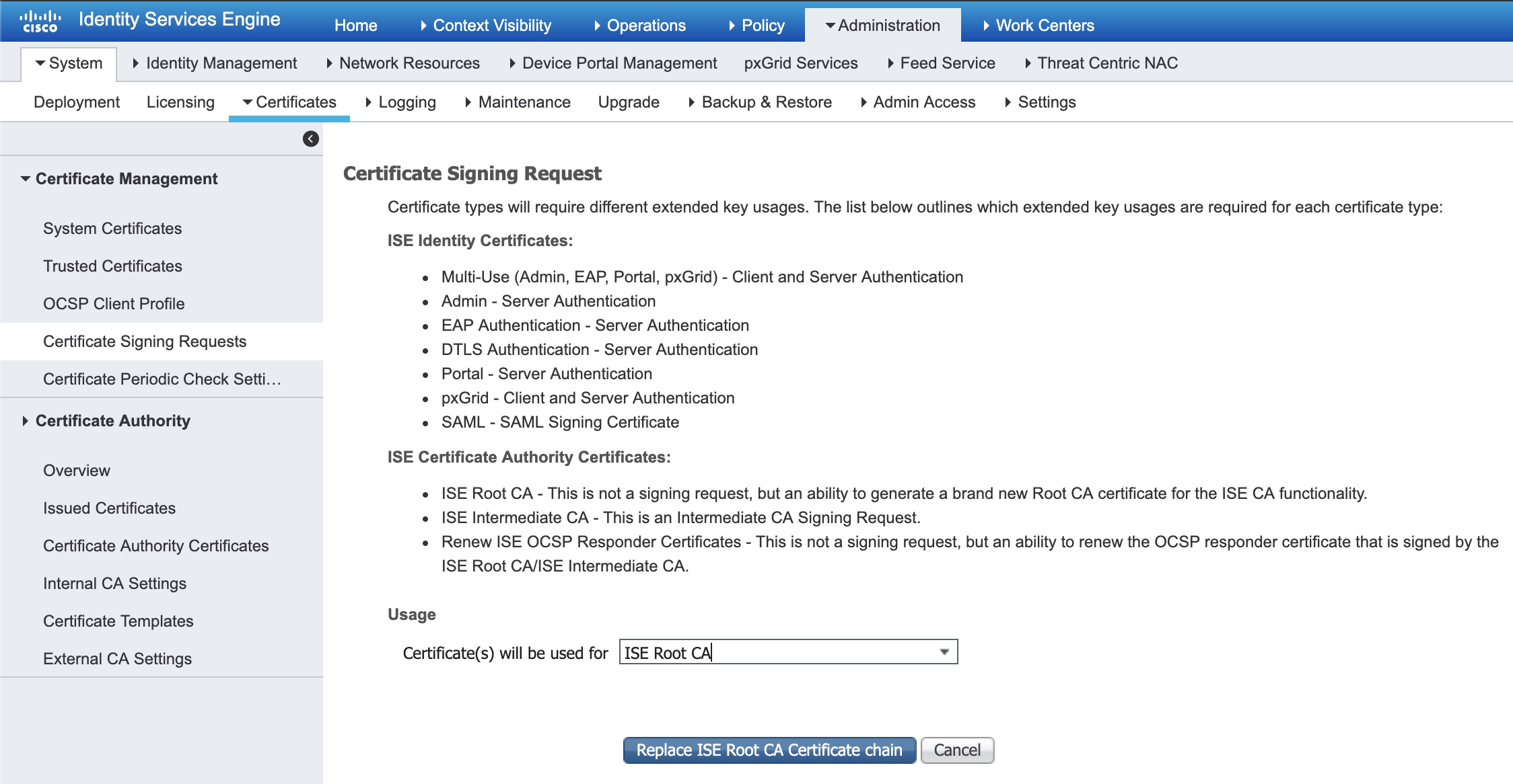 ISE_Create_CSR_ISE_Root_CA
